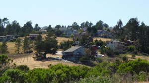 Houses on a hill in Cambria.