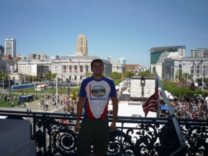 Me standing on the Mayor's balcony.