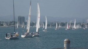 Sailboats heading to the Marina.