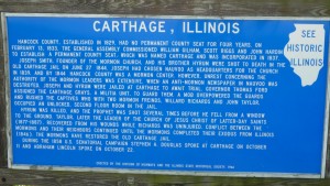 Historical Marker. Cliff notes version: If you're Mormon you're probably getting shot in Illinois.